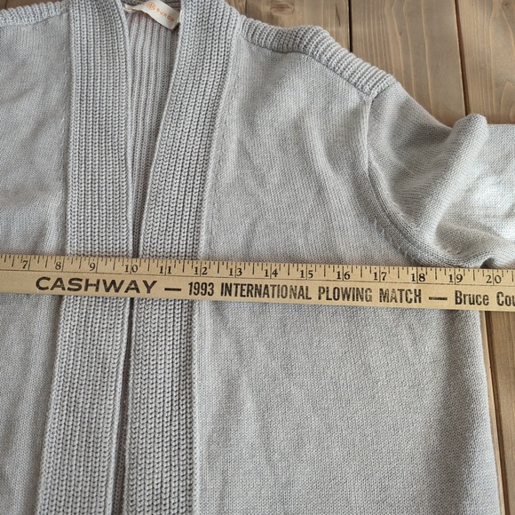 Tory Burch Grey Cashmere Blend Belted Cardigan Sweater - Picture 8 of 13